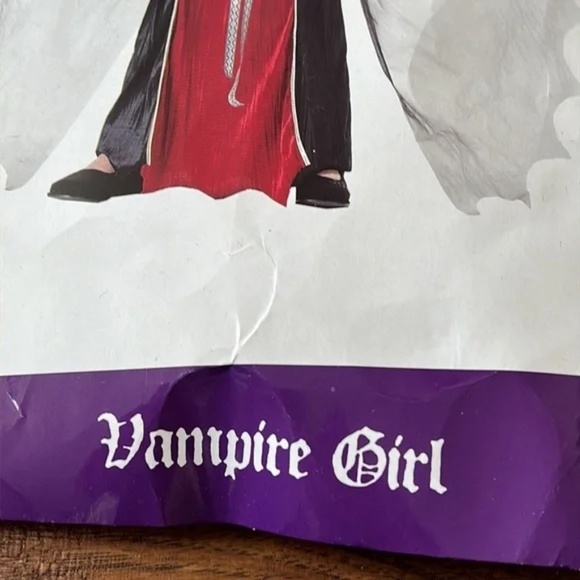 California Costume Vampire Girl Halloween Costume Red & Black Velvet Dress 8-10 - Picture 11 of 13